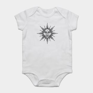 japanese style blackworkers sun egips Baby Bodysuit